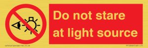 Do not stare at light source
